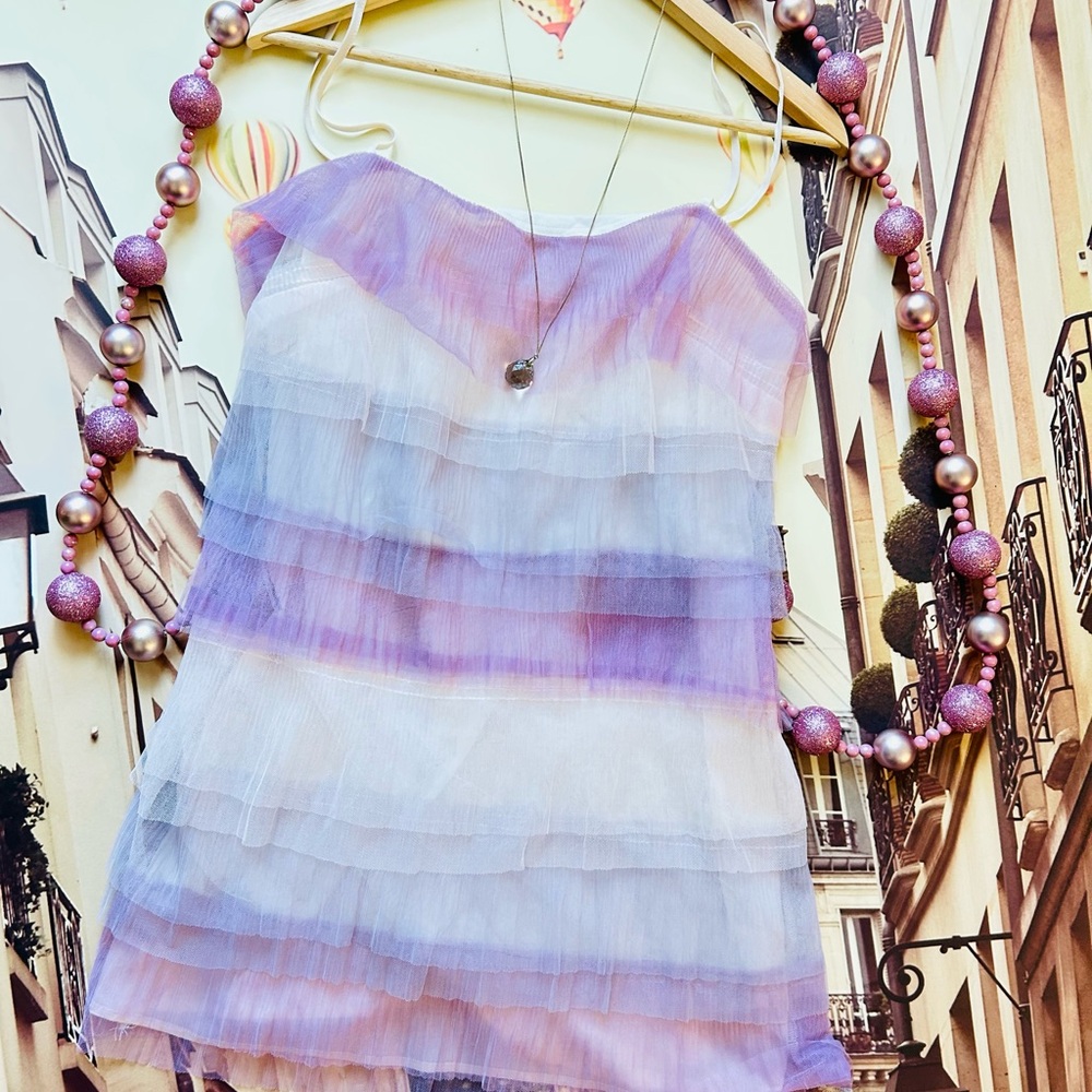Storia Pink Purple and White Layered Dress